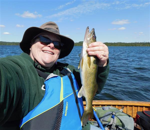 Catching Walleye in Meta Lake, Ontario Canada